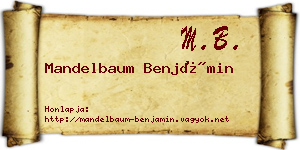 Mandelbaum Benjámin névjegykártya