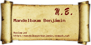Mandelbaum Benjámin névjegykártya